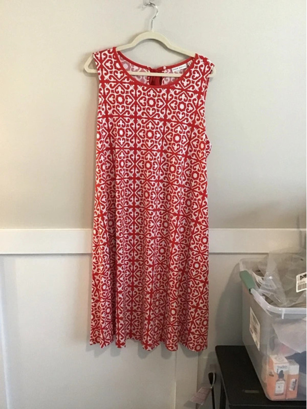 Susan graver regular printed 1x dress, Aline, new, liquid knit